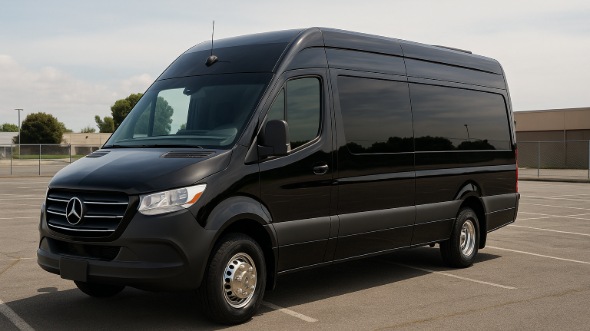 Exterior of Sacramento Party Bus Company's 14 Passenger Sprinter Limousine in Sacramento