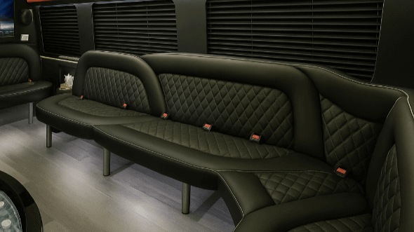 Interior of Davis Party Bus Company's 15 Passenger Party Bus in Davis