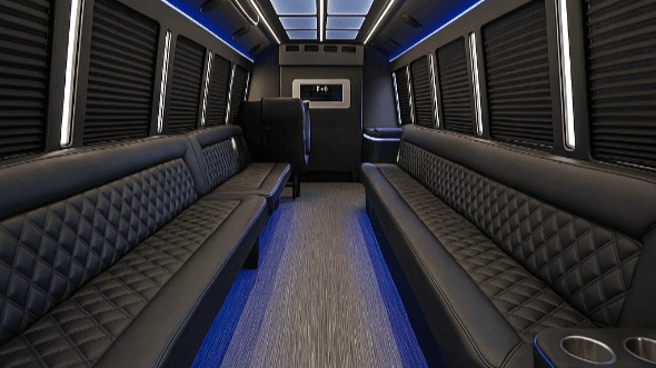 Interior of Citrus Heights Party Bus Company's 20 Passenger Party Bus in Citrus Heights
