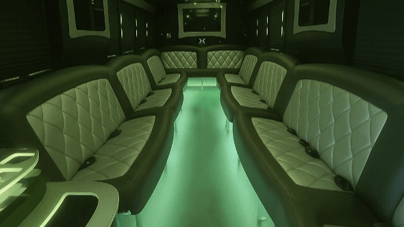 Interior of Woodland Party Bus Company's 20 Passenger Party Bus in Woodland