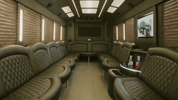 Interior of Citrus Heights Party Bus Company's 25 Passenger Party Bus in Citrus Heights