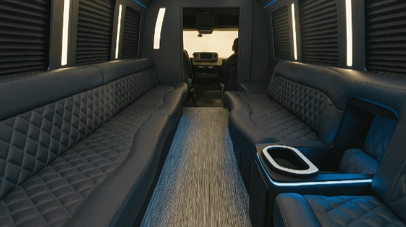 Interior of Davis Party Bus Company's 30 Passenger Party Bus in Davis