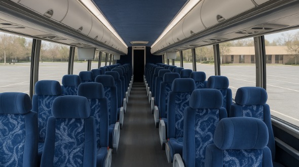 Interior of Sacramento Party Bus Company's 40 Passenger Charter Bus in Sacramento