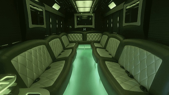 Interior of Arden-Arcade Party Bus Company's 40 Passenger Party Bus in Arden-Arcade
