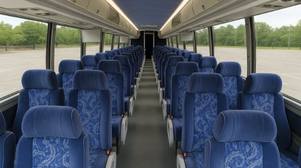 Interior of Sacramento Party Bus Company's 46 Passenger Charter Bus in Sacramento