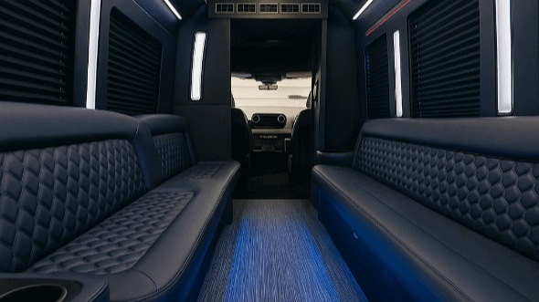 Interior of Sacramento Party Bus Company's 50 Passenger Party Bus in Sacramento