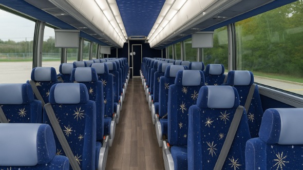 Interior of Sacramento Party Bus Company's 56 Passenger Charter Bus in Sacramento