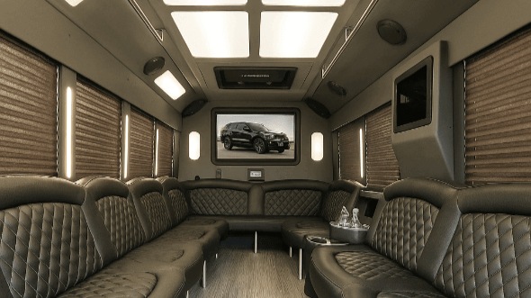 Sacramento 25 passenger party bus interior