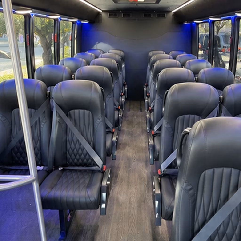 Sacramento Airport Shuttle & Transportation party bus interior