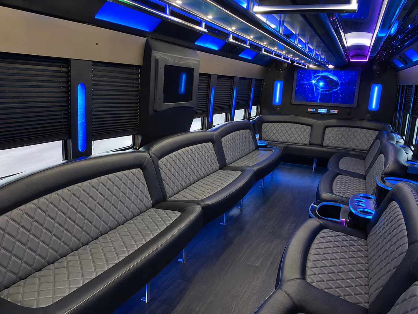 Sacramento Birthday, Sweet 16, & Quinceañera Transportation party bus exterior