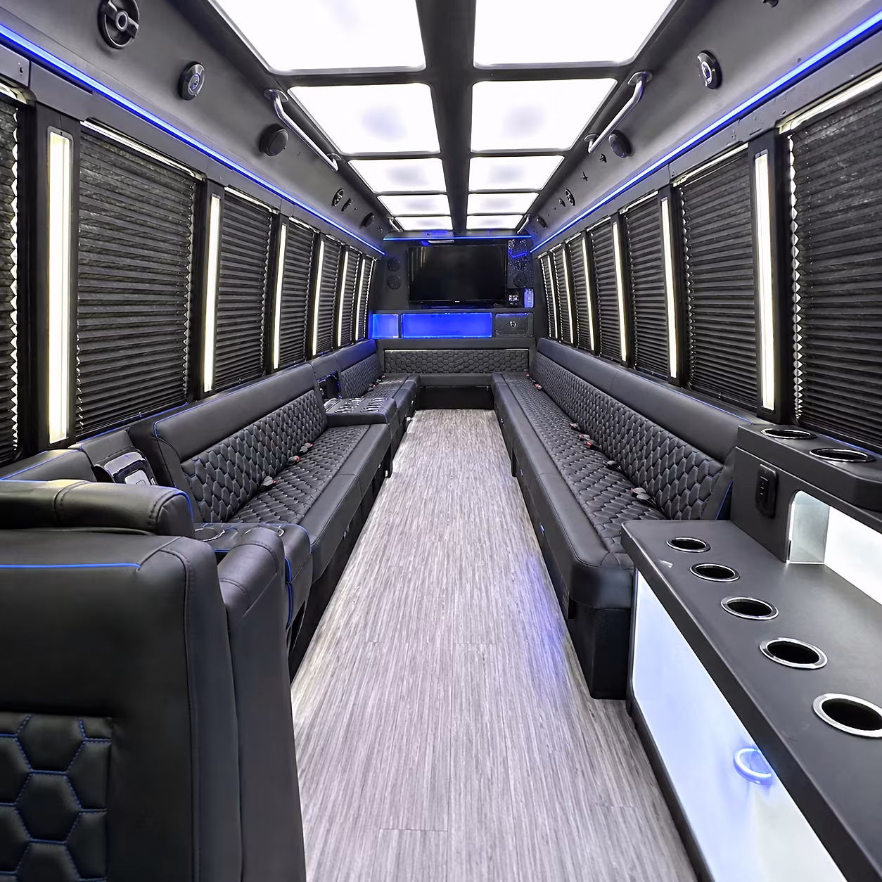 Sacramento Concert & Music Festival Transportation party bus interior