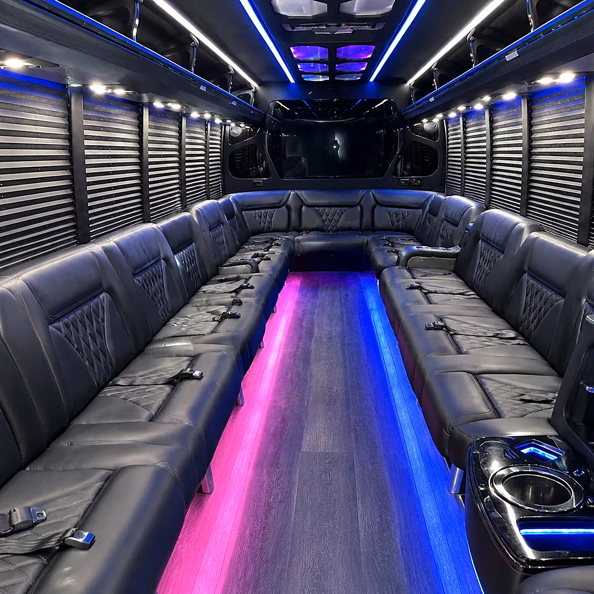 Sacramento Private Event Transportation party bus interior