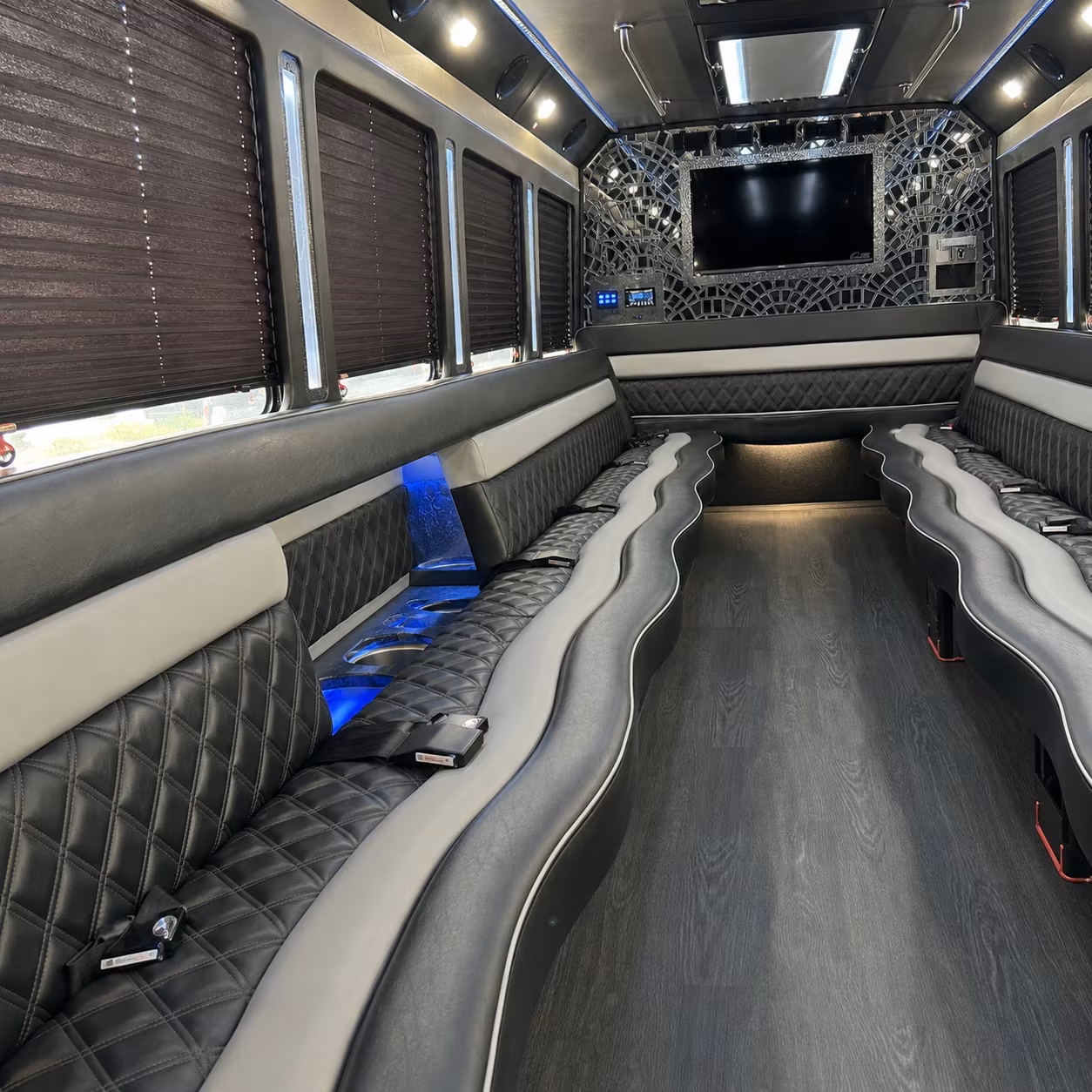 Sacramento Private Event Transportation party bus exterior