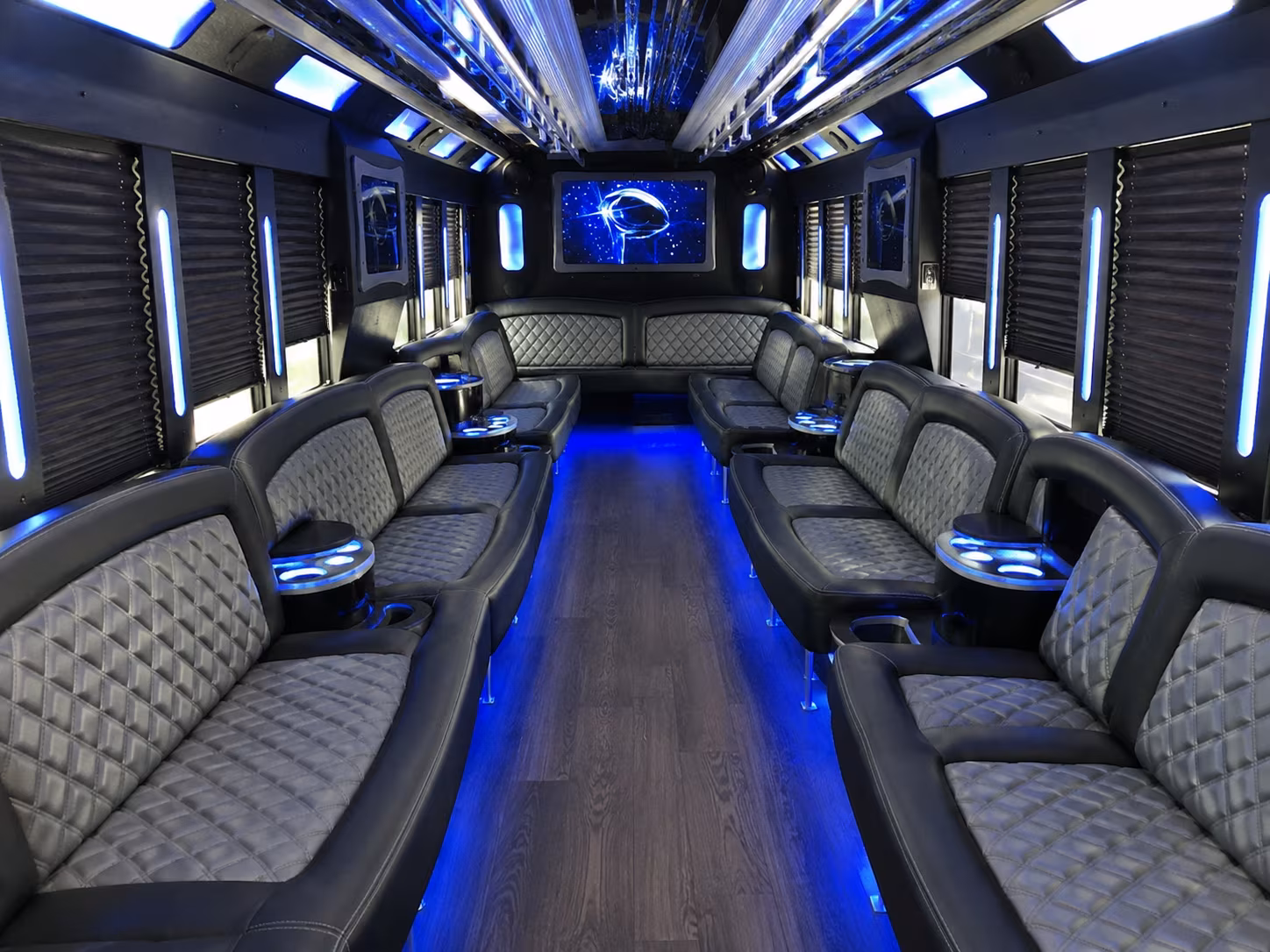 Sacramento Sporting Event Transportation party bus interior